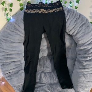 Fabletics Leggings w/ Lace Waistband